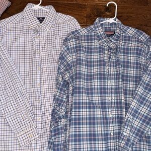 Vineyard Vines Blue and White Plaid Men's Shirts